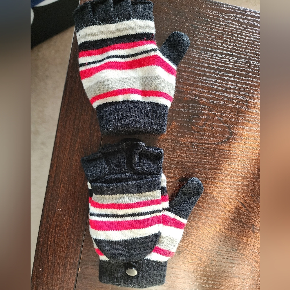 Colorful Striped Teenagers Mittens - Picture 2 of 8